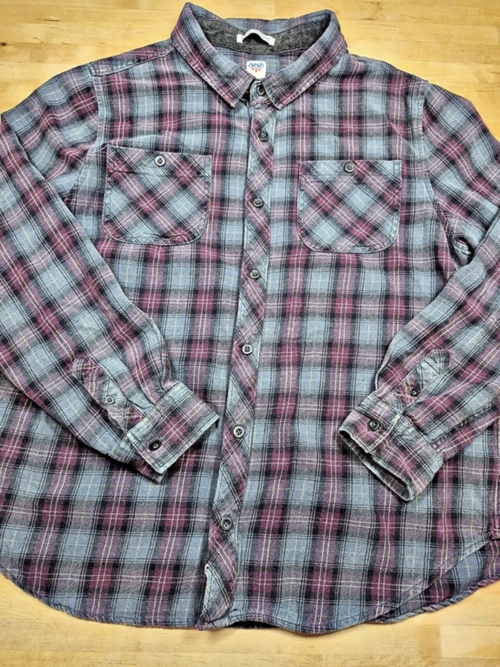 Junkfood Plaid Button Down Shirt XL Cotton Blend